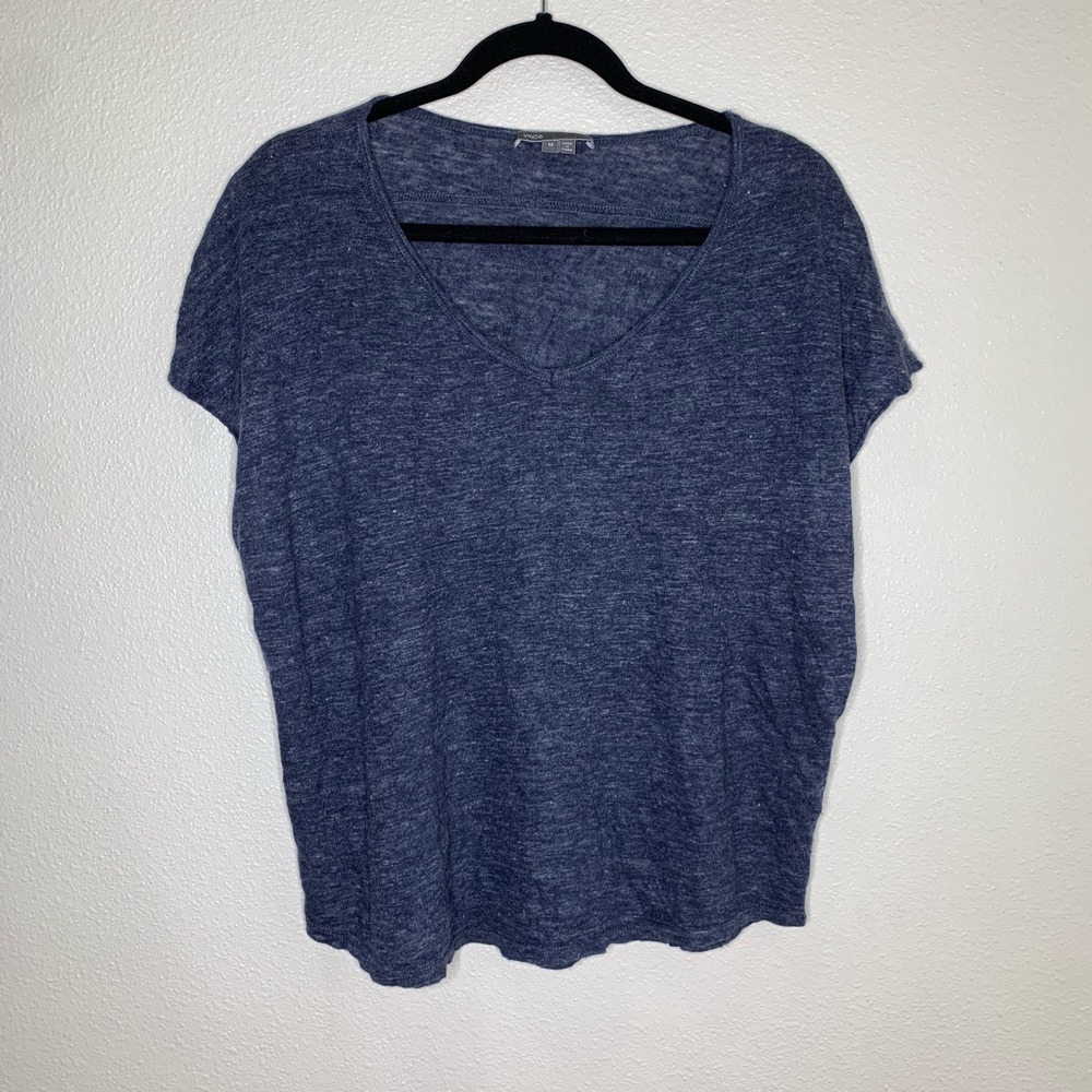 Vince linen v neck tee shirt
